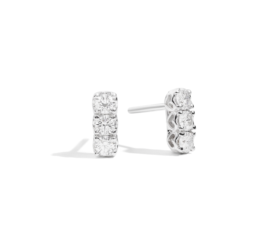 Recarlo Anniversary Halo 18ct White Gold Diamond Earrings REC-261 Image 1