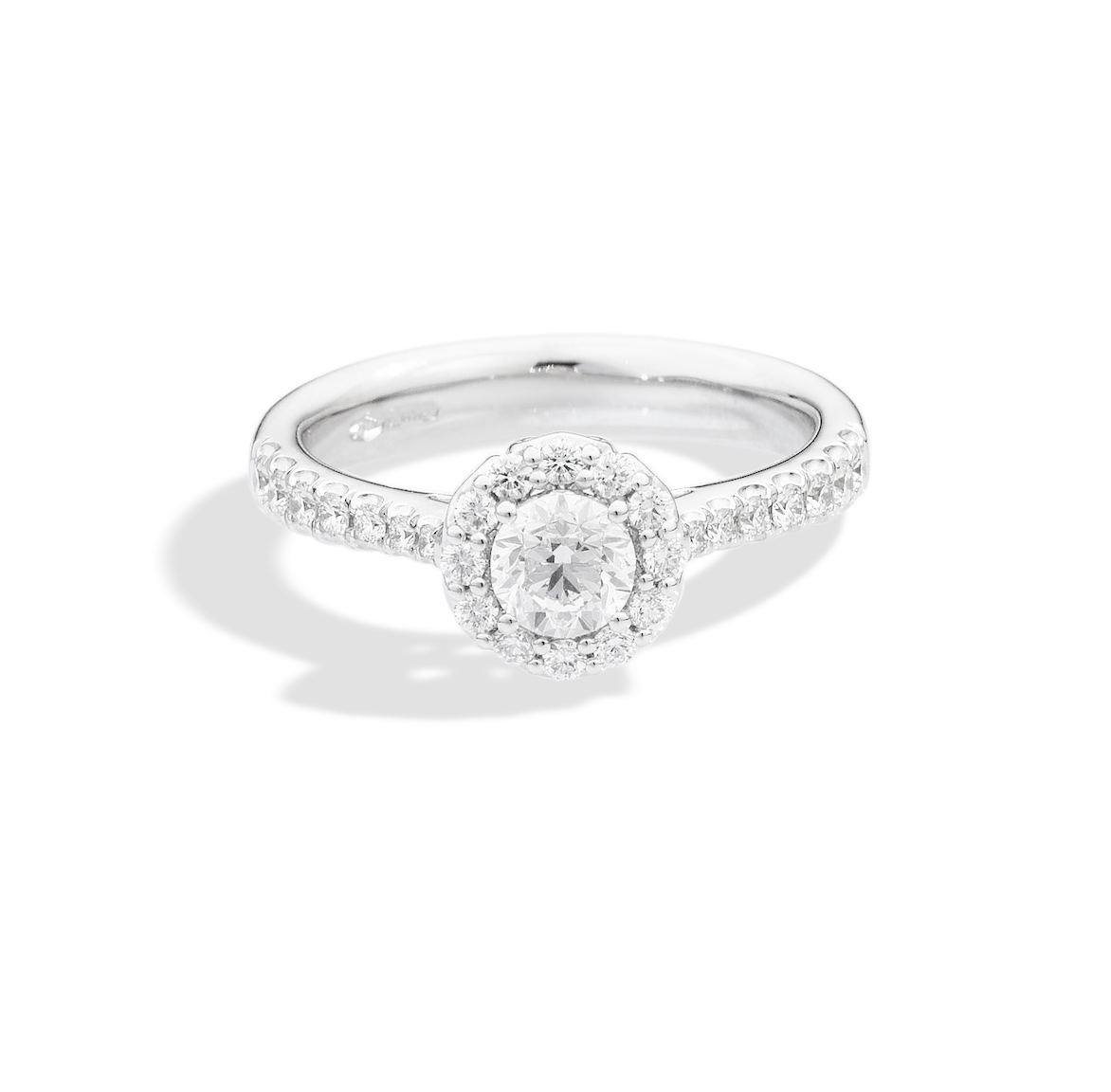 Recarlo Anniversary Halo 18ct White Gold Diamond Halo Ring REC-369 Image 1