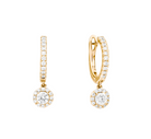 Recarlo Anniversary Halo 18ct Yellow Gold Diamond Drop Earrings REC-342 Image 1