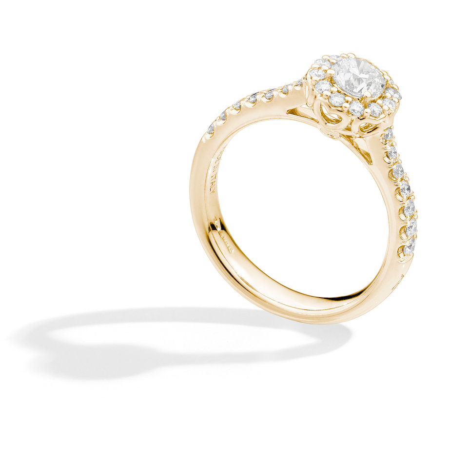 Recarlo Anniversary Halo 18ct Yellow Gold Diamond Halo Ring REC-374 Image 2