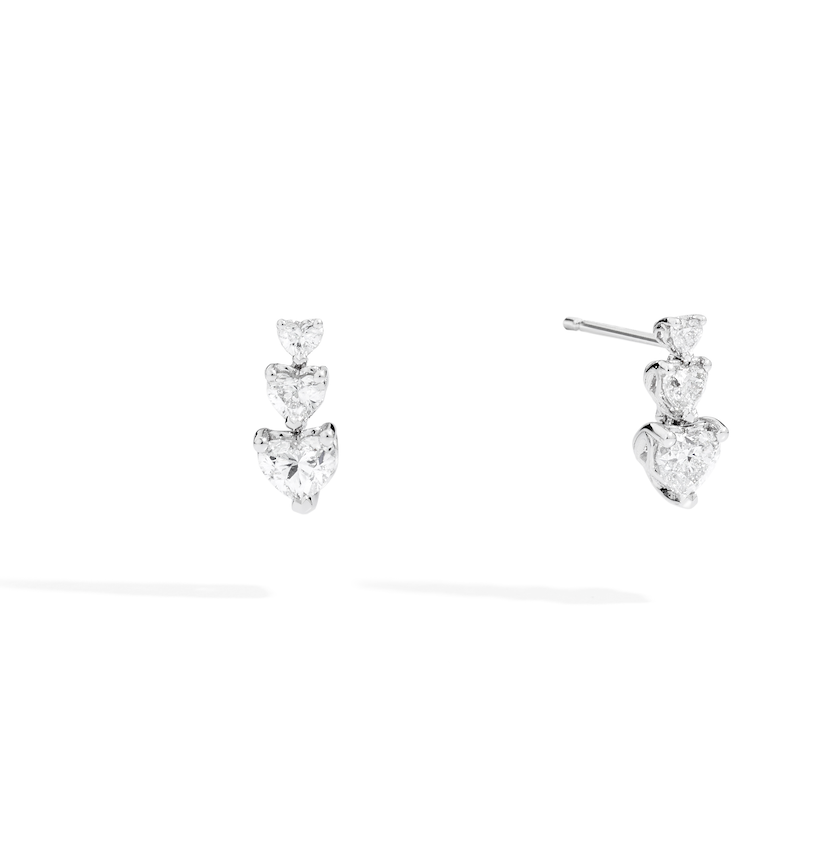 Recarlo Anniversary Love 18ct White Gold Diamond Heart Earrings REC-385 Image 1