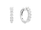 Recarlo Anniversary Love 18ct White Gold Diamond Heart Hoop Earrings REC-379 Image 1