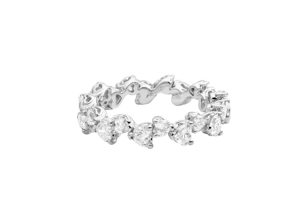 Recarlo Anniversary Love 18ct White Gold Diamond Heart Ring REC-404 Image 1