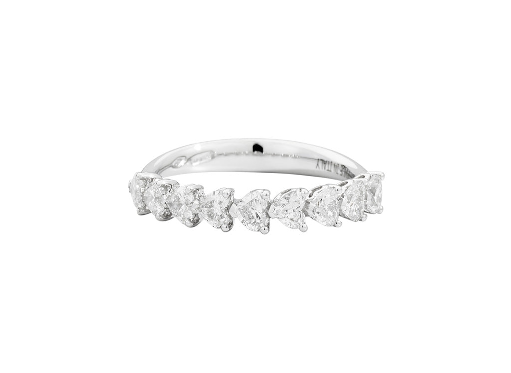 Recarlo Anniversary Love 18ct White Gold Diamond Heart Ring REC-405 Image 1