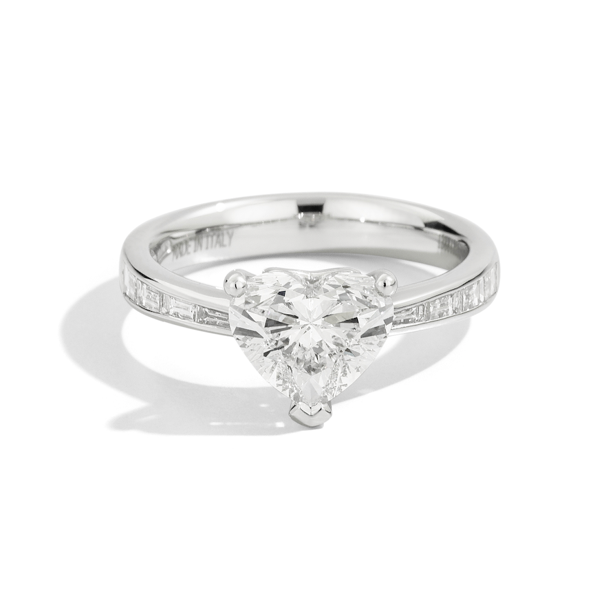 Recarlo Anniversary Love 18ct White Gold Diamond Heart Ring REC-429 Image 1