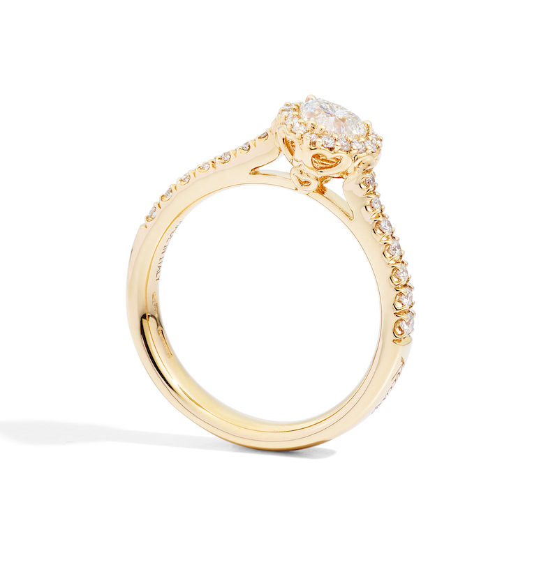 Recarlo Anniversary Love Halo 18ct Rose Gold Diamond Heart Ring REC-461 Image 2