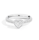 Recarlo Anniversary Love Halo 18ct White Gold Diamond Heart Ring REC-458 Image 1