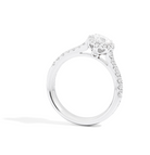Recarlo Anniversary Love Halo 18ct White Gold Diamond Heart Ring REC-458 Image 2