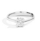 Recarlo Anniversary Square 18ct White Gold Diamond Solitaire Ring REC-509 Image 1