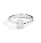 Recarlo Anniversary Square 18ct White Gold Diamond Solitaire Ring REC-509 Image 2