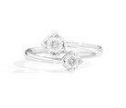 Recarlo Anniversary Square 18ct White Gold Diamond Square Crossover Ring REC-493 Image 2