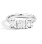 Recarlo Anniversary Square 18ct White Gold Diamond Three Stone Ring REC-518 Image 1
