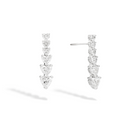 Recarlo Contrarie 18ct White Gold Heart Diamond Drop Earrings REC-025 Image 1