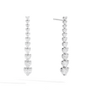 Recarlo Contrarie 18ct White Gold Heart Diamond Drop Earrings REC-026 Image 1
