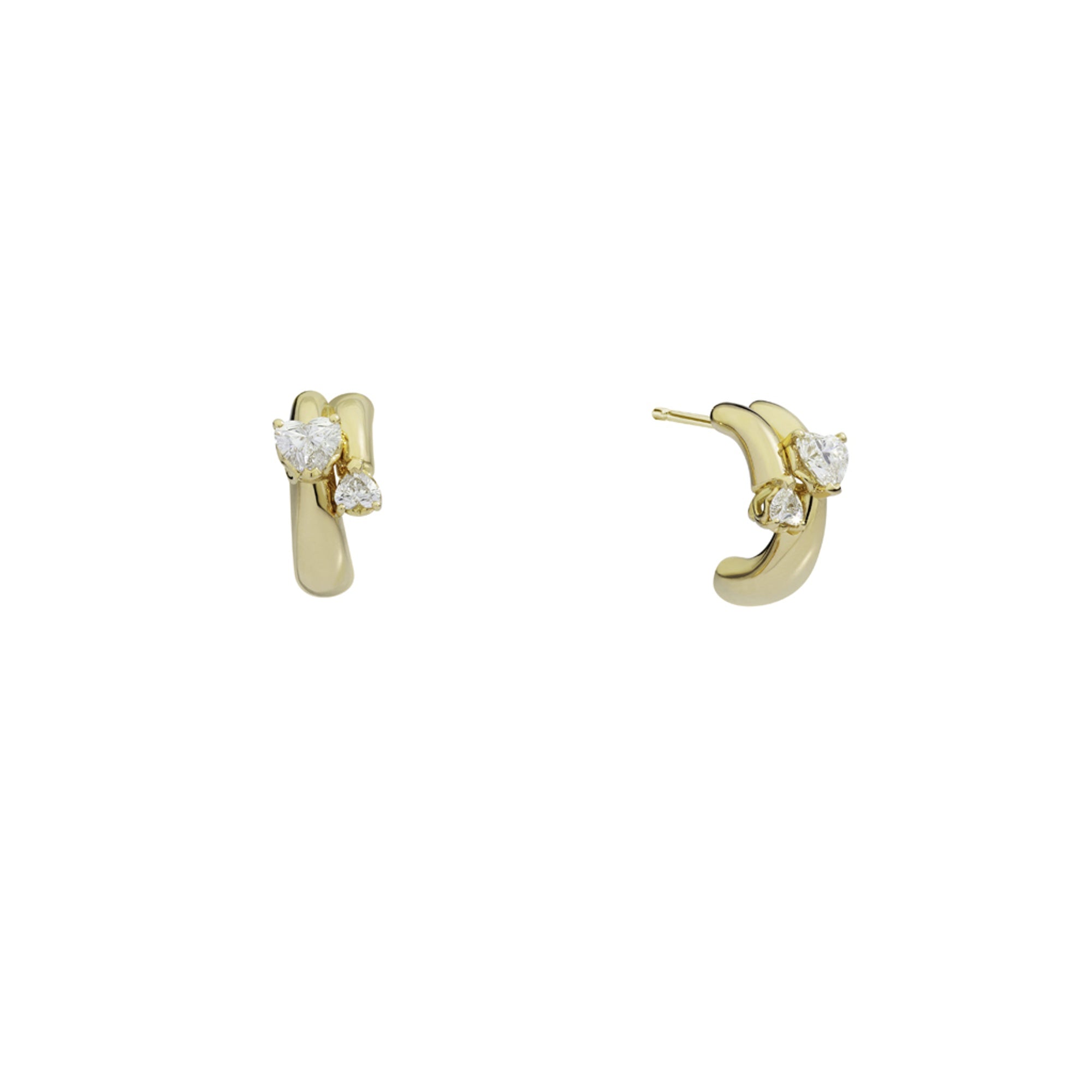 Recarlo Contrarie 18ct Yellow Gold Diamond Earrings REC-021 Image 1
