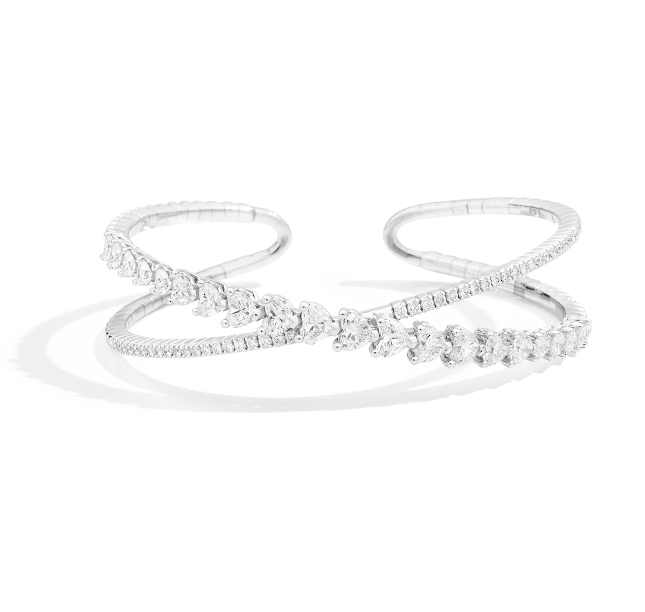 Recarlo Duo 18ct White Gold 3.35ct Diamond Bangle REC-044 Image 1