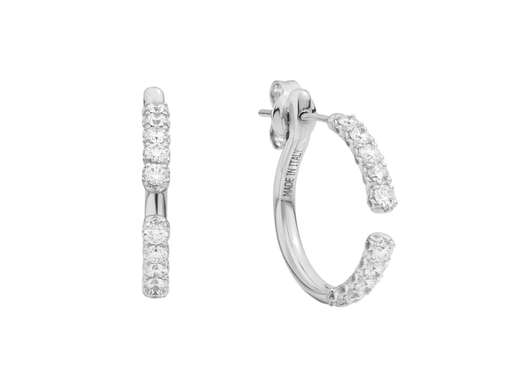 Recarlo More 18ct White Gold 0.88ct Diamond Earrings REC-117 Image 1
