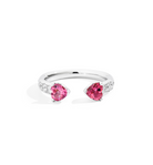 Recarlo More 18ct White Gold Pink Tourmaline 0.23ct Diamond Ring REC-205 Image 1