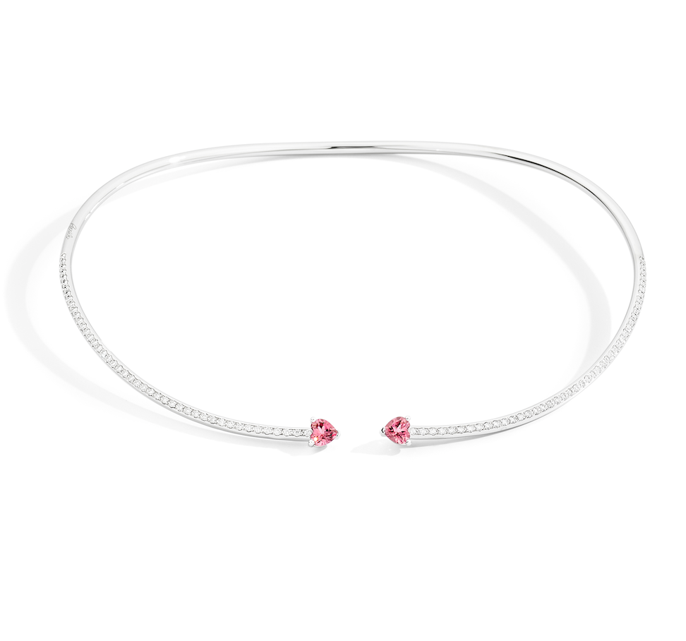 Recarlo More 18ct White Gold Pink Tourmaline and Diamond Necklace REC-127 Image 1