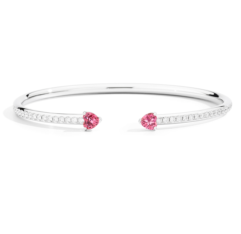 Recarlo More 18ct White Gold Pink Tourmaline Diamond Bracelet REC-103 Image 1
