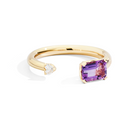 Recarlo More 18ct Yellow Gold Amethyst and 0.22ct Diamond Ring REC-201 Image 1