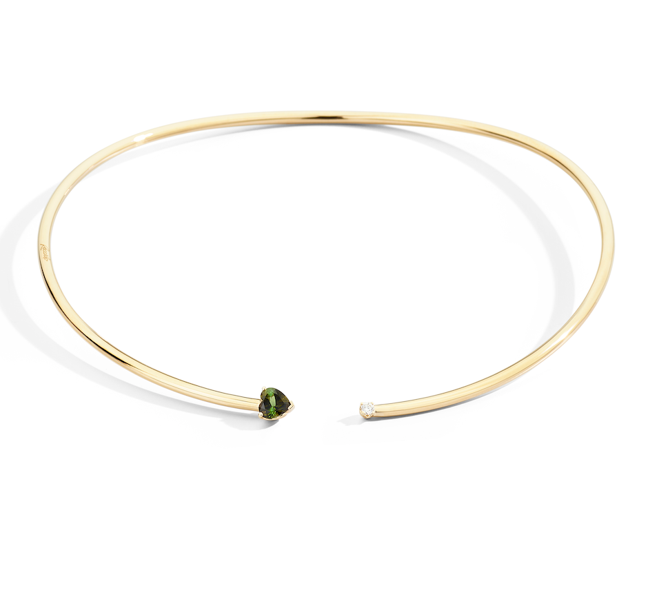 Recarlo More 18ct Yellow Gold Green Tourmaline and Diamond Necklace REC-122 Image 1