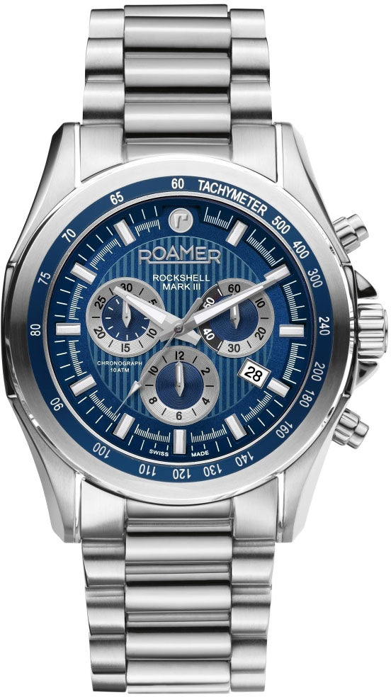 Roamer Rockshell Mark III Chrono Blue Watch 220837 41 45 20 Image 1