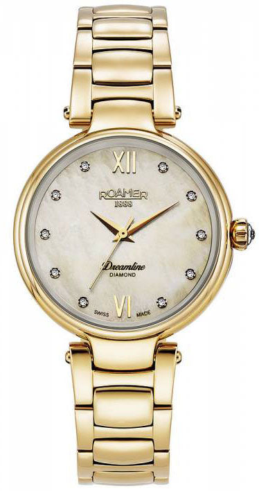 Roamer Watch Dreamline Diamonds Champagne MOP Dial Yellow Gold 857847 48 29 50 Image 1