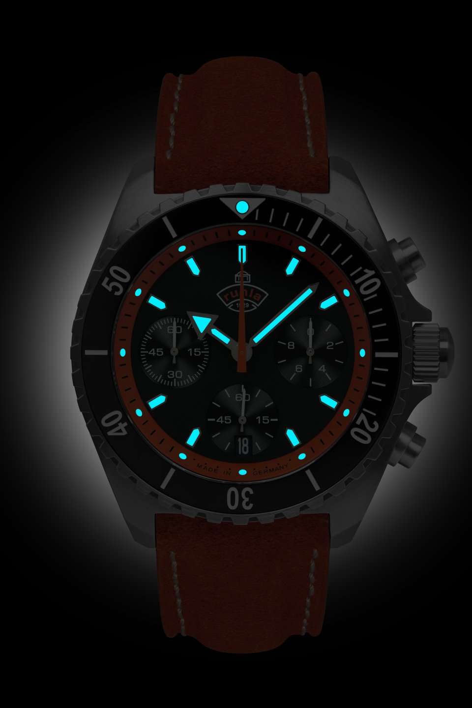 Ruhla 1929 Glasbach Cup Quartz Chronograph Watch 49702 Image 2