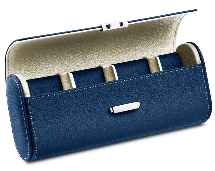 Scatola del Tempo Watch Case Viaggio Pochette Blue Off White 04064.BLWSIL Image 1