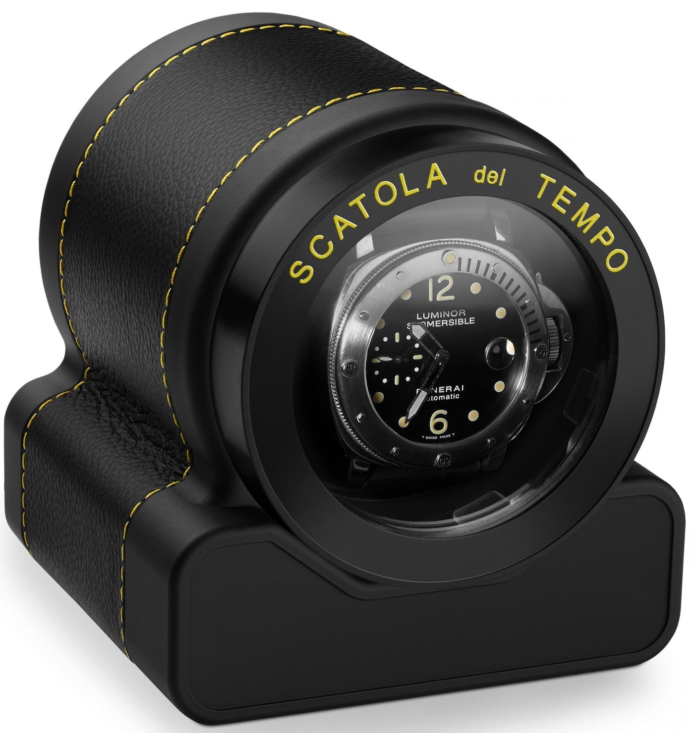 Scatola del Tempo Watch Winder Rotor One Racing Yellow Black 03010.BY Image 1