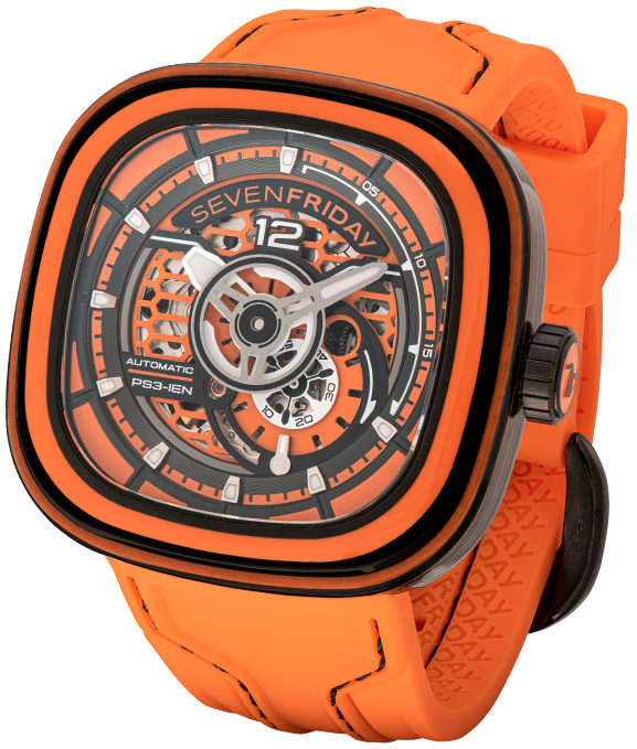 SevenFriday PS3/03 Chromatic Carbon Orange Watch SF-PS3/03 CCO Image 1