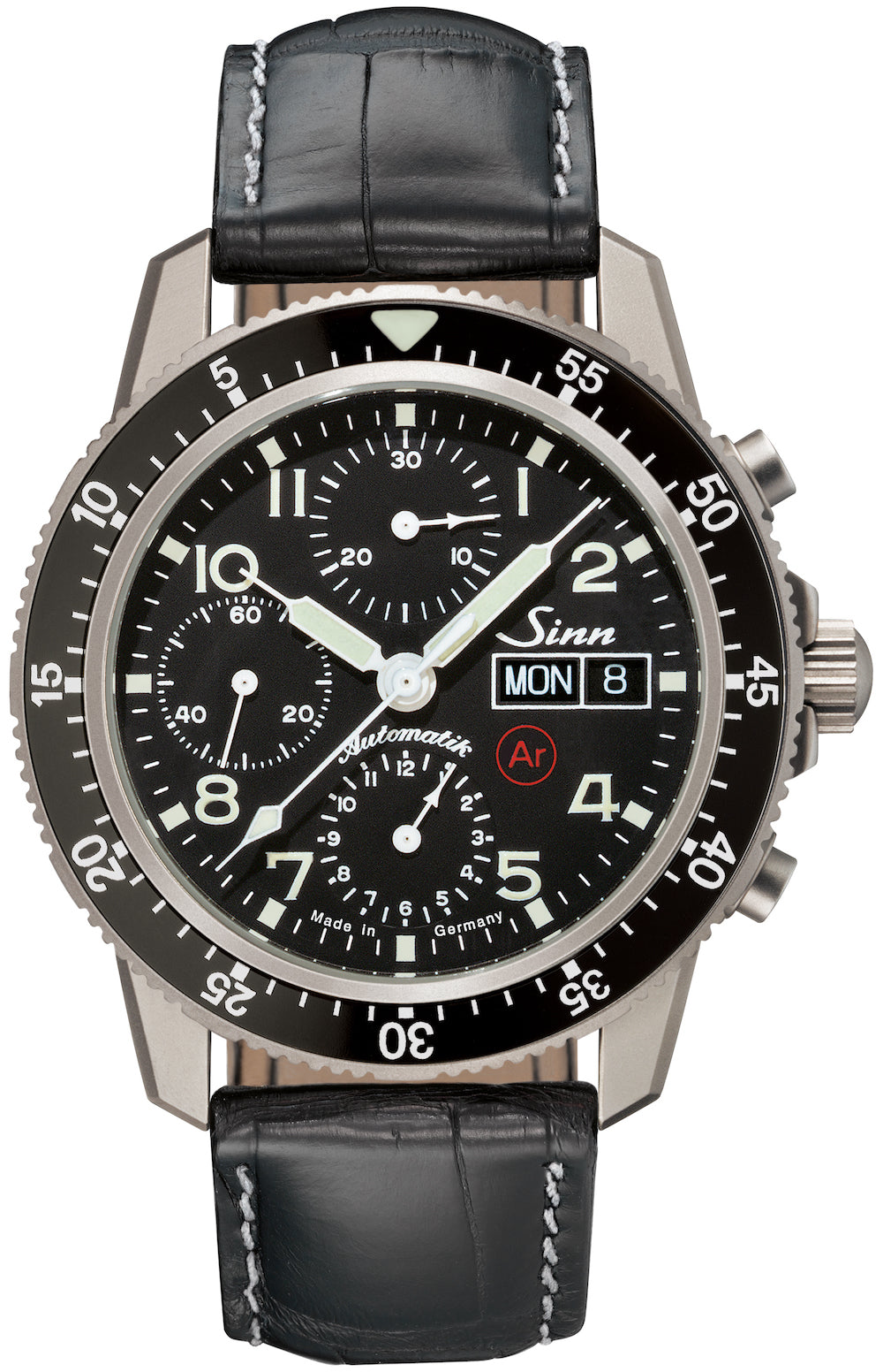 Sinn 103 Ti Ar Titanium Alligator Black White Stitch Watch 103.071 Aligator Black White Stitch Image 1