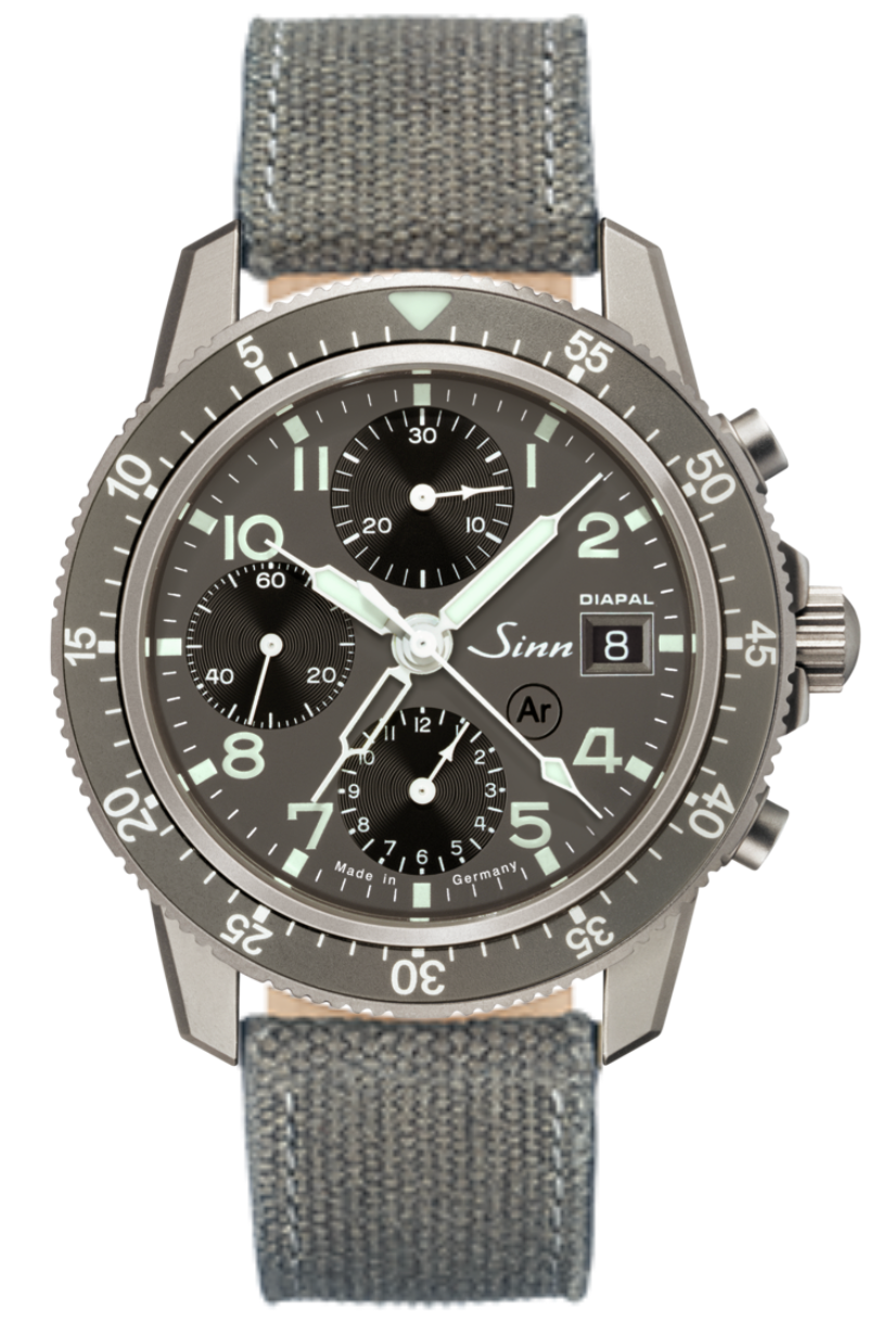 Sinn 103 Ti Diapal Canvas Grey Watch 103.078 Brown Leather Image 1