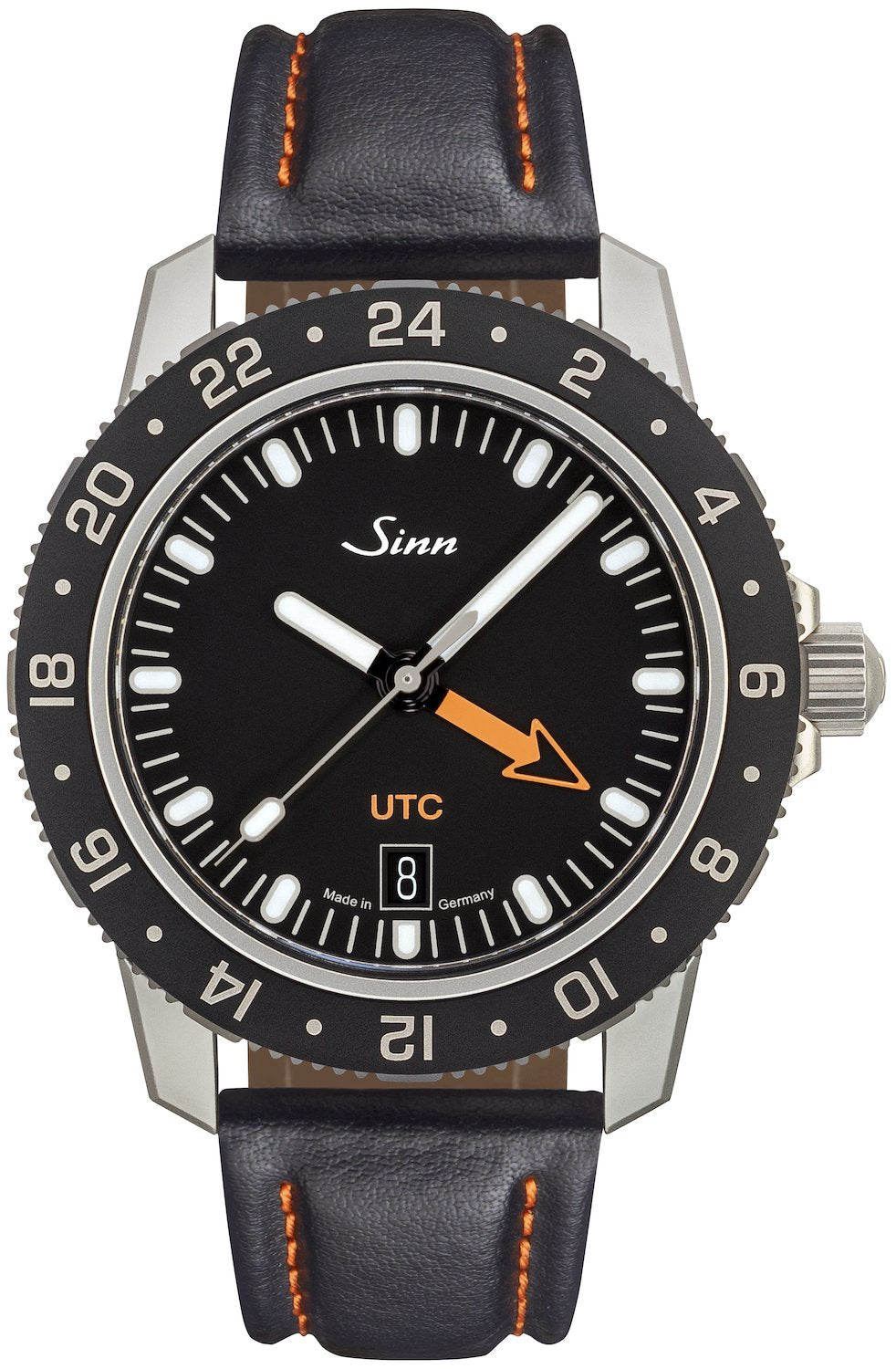 Sinn 105 St Sa UTC Leather Watch 105.020 COWHIDE ORANGE STITCH Image 1