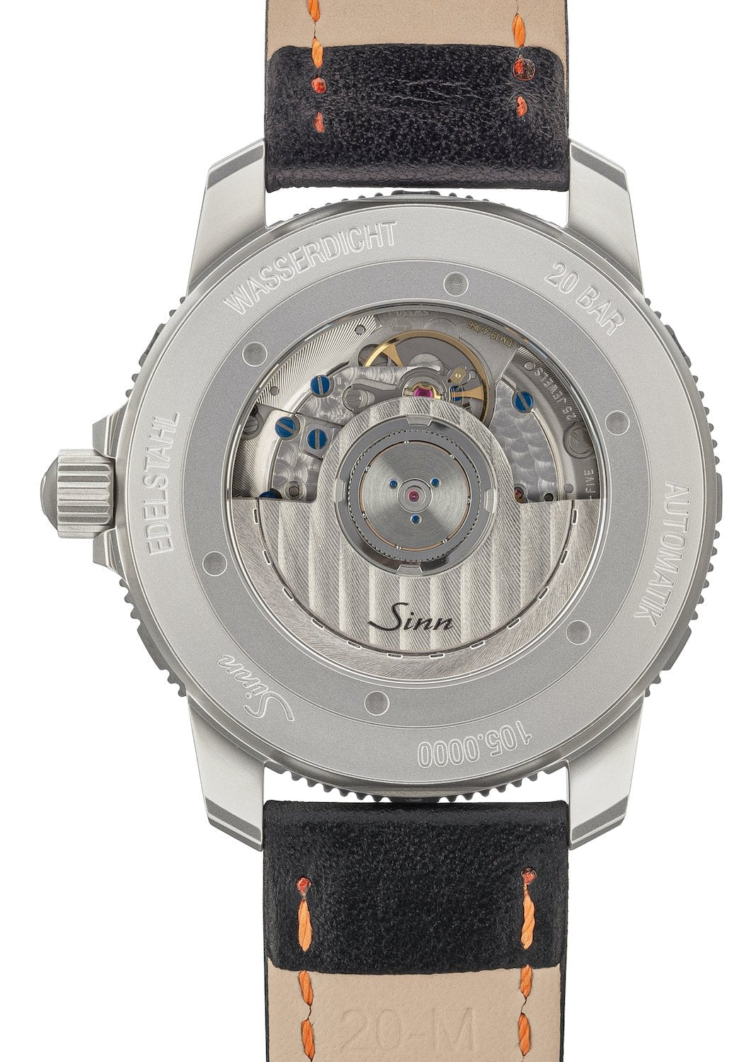 Sinn 105 St Sa W UTC Leather Watch 105.021 COWHIDE ORANGE STITCH Image 2