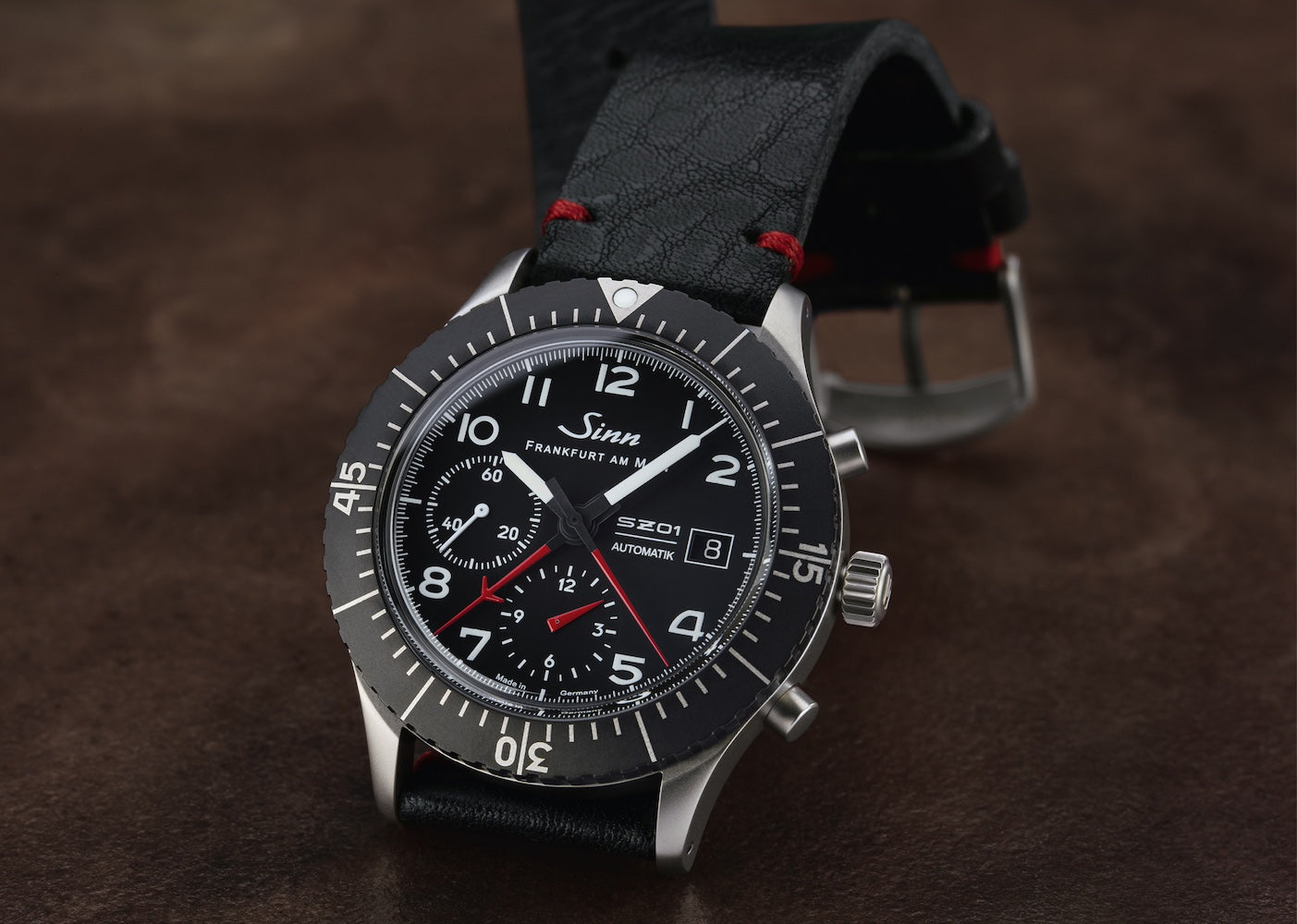 Sinn 156.1 Vintage Black With Red Seam Watch SIN-953 Image 7