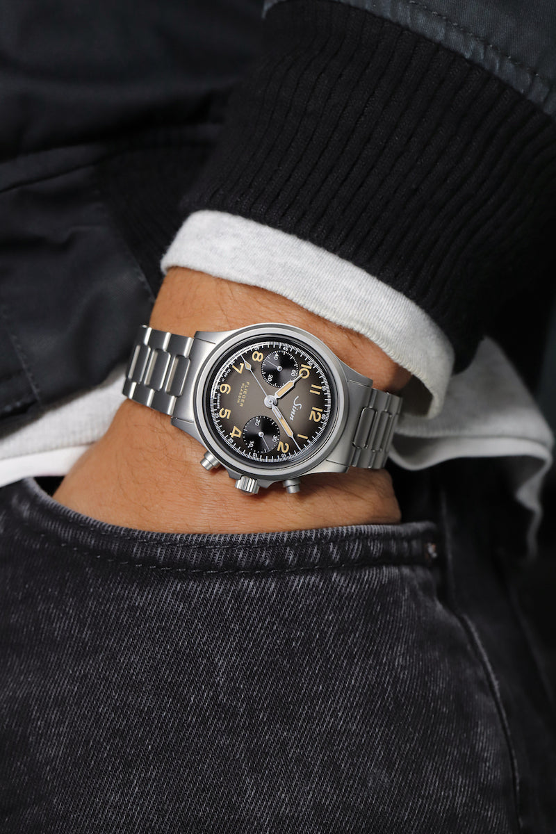 Sinn 356 Pilot Classic AS E H-Link Bracelet Watch 356.0202 Bracelet Image 6