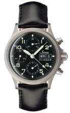 Sinn 356 Pilot Cowhide Black Watch 356.020 Cowhide Black With Orange Image 1