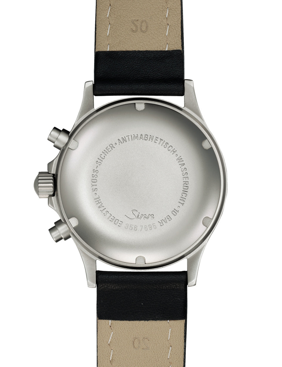 Sinn 356 Pilot Cowhide Black Watch 356.020 Cowhide Black With Orange Image 3