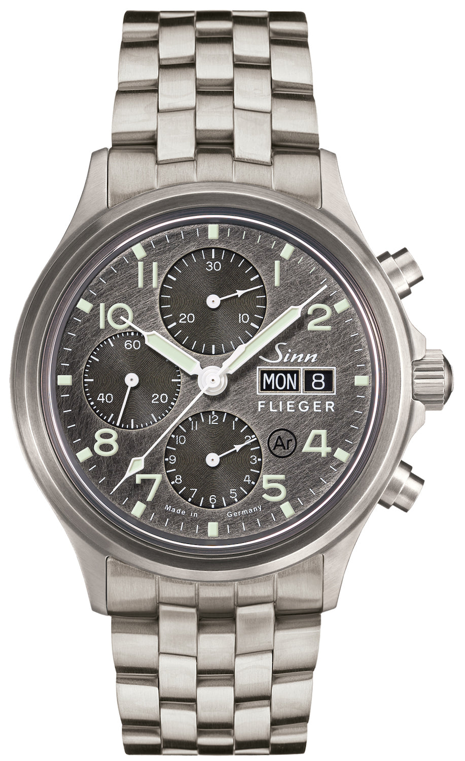 Sinn 358 Sa Pilot DS Fine Link Bracelet Watch 358.065 Fine Link Bracelet Image 1