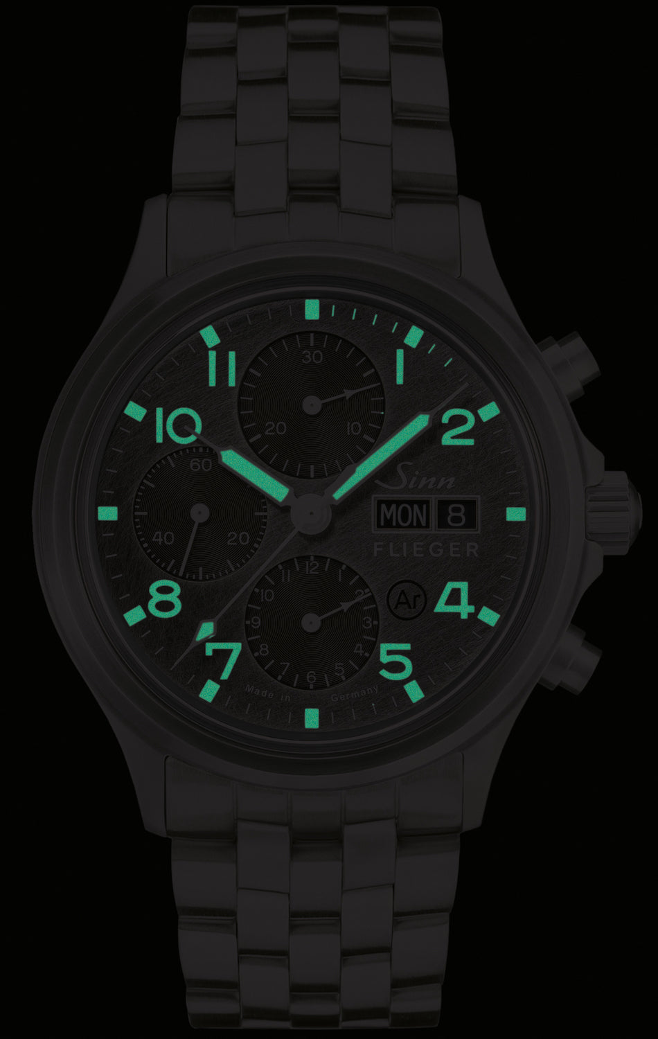 Sinn 358 Sa Pilot DS Fine Link Bracelet Watch 358.065 Fine Link Bracelet Image 3
