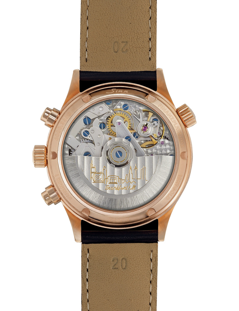 Sinn 6000 Finance Center Rose Gold Leather Watch 6000.040 Alligator Image 3