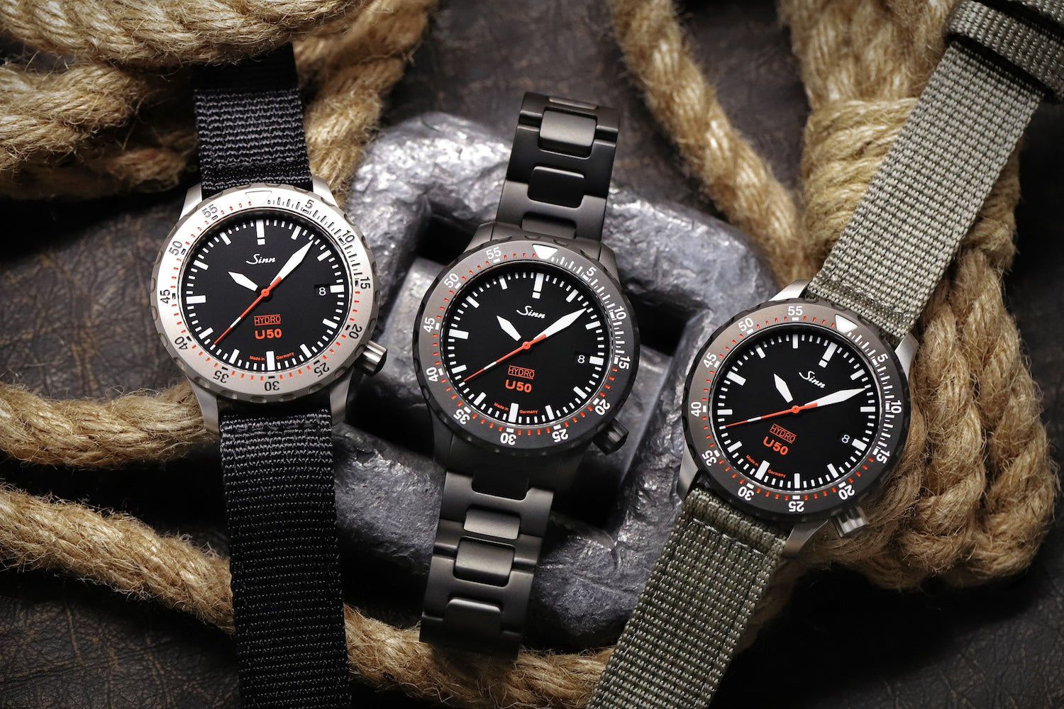 Sinn U50 Hydro S Textile Olive Grey Watch 1051.020 Leather Image 6