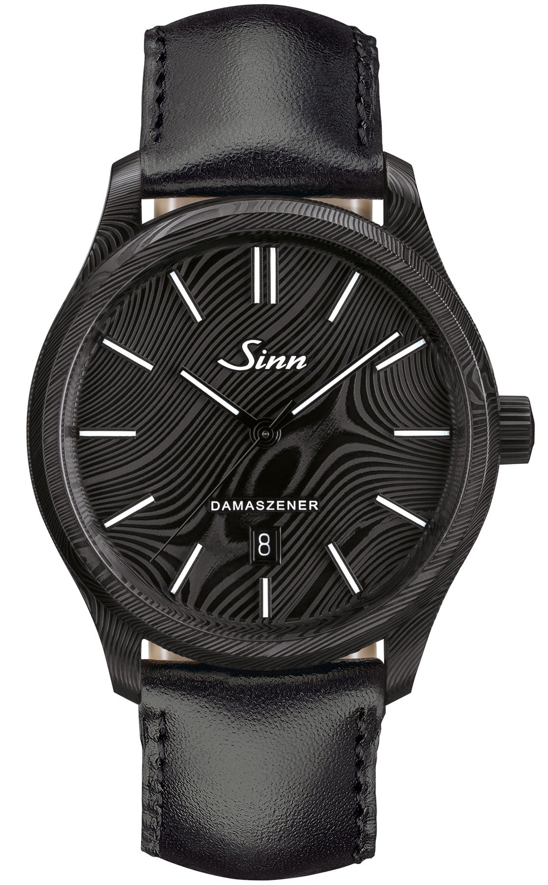 Sinn Watch 1800 S Damascus Steel Limited Edition Calfskin 1800.030 Calfskin Black Image 1