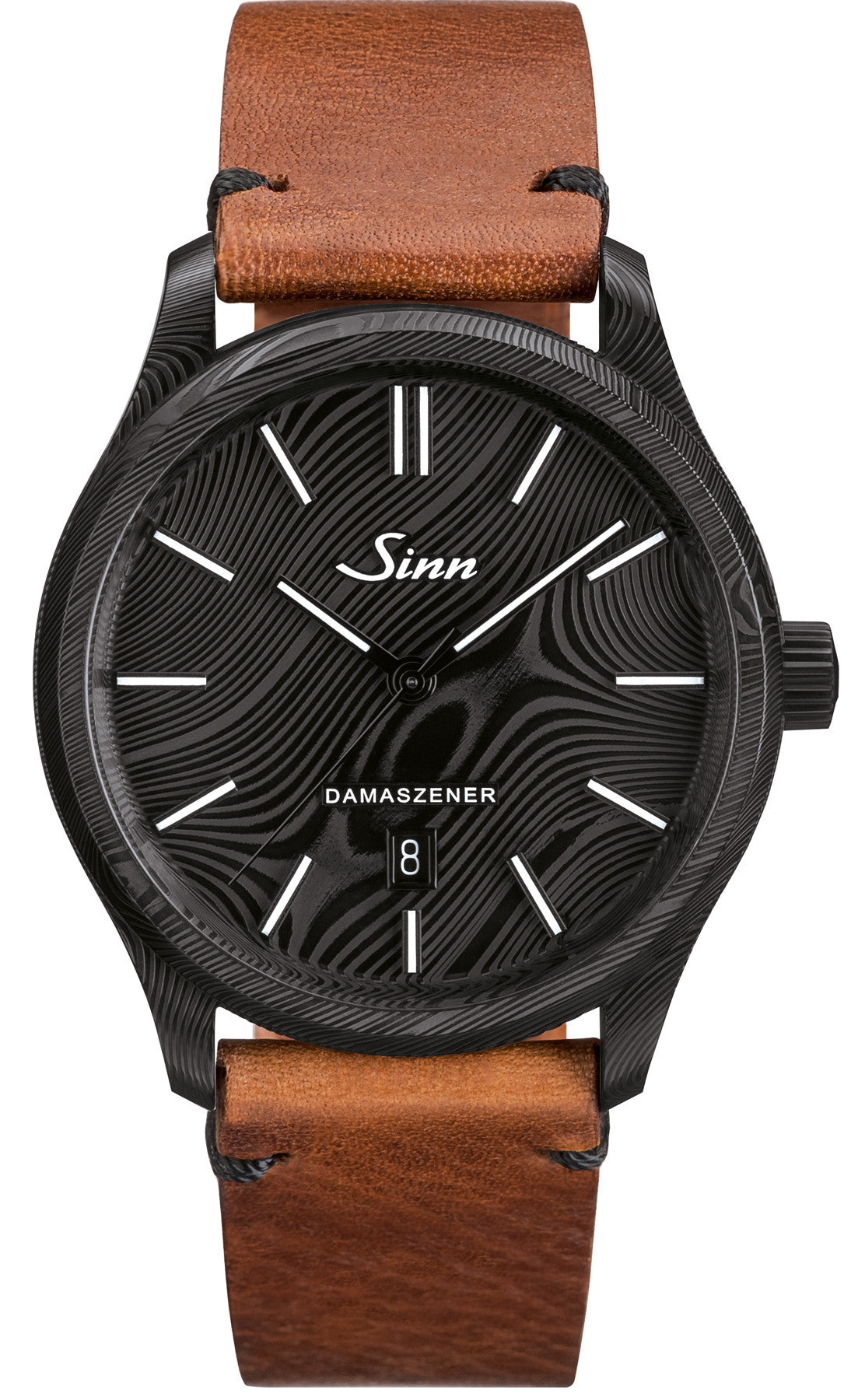 Sinn Watch 1800 S Damascus Steel Limited Edition Tan Leather 1800.030 Tan Leather Image 1