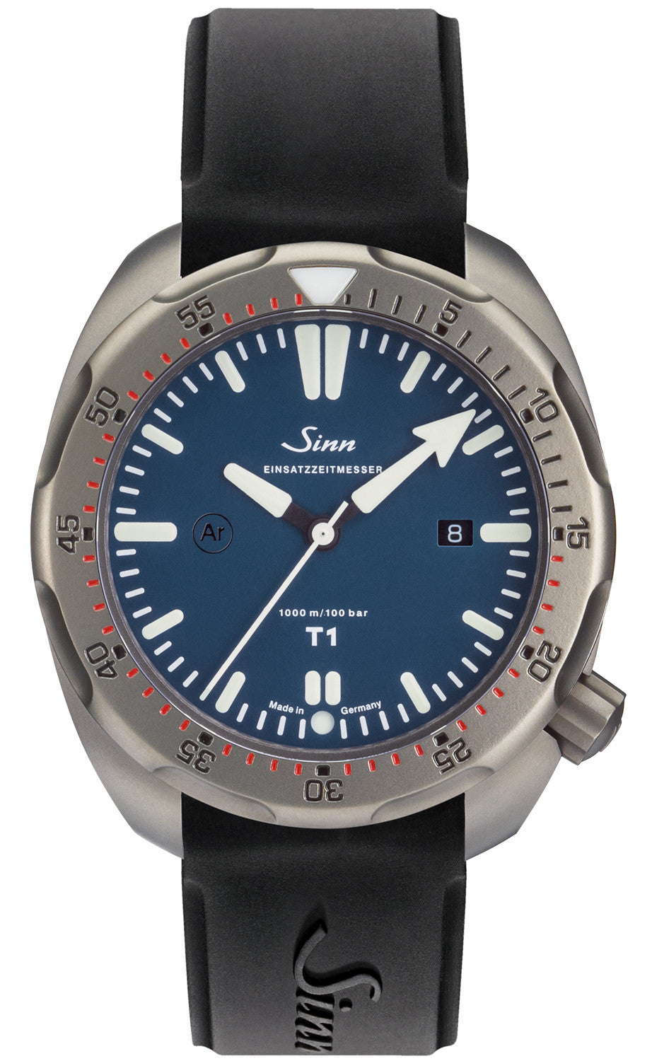 Sinn Watch T1 B EZM 14 Rubber Strap Black 1014.011 Rubber Black Image 1