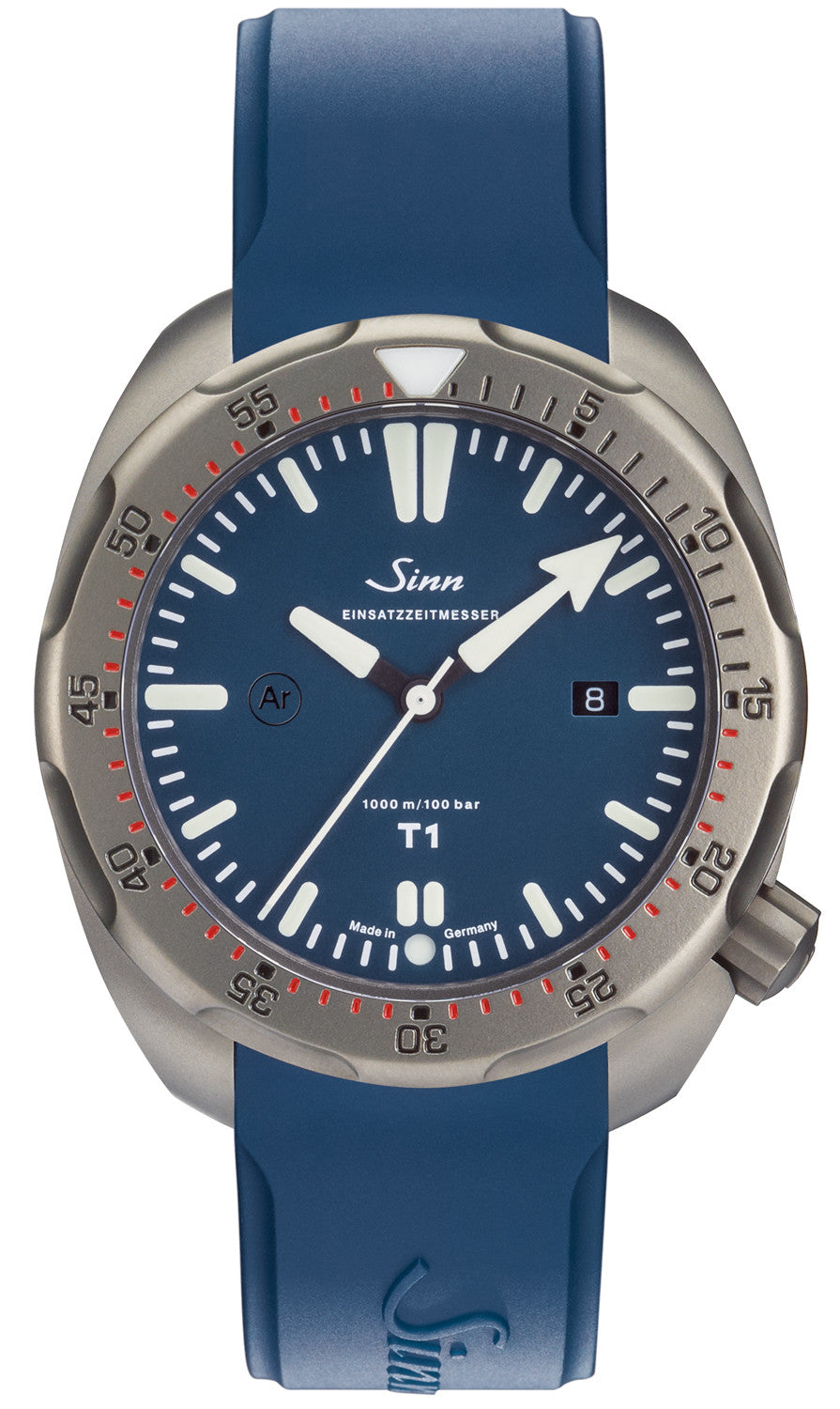 Sinn Watch T1 B EZM 14 Rubber Strap Blue 1014.011 Rubber Blue Image 1