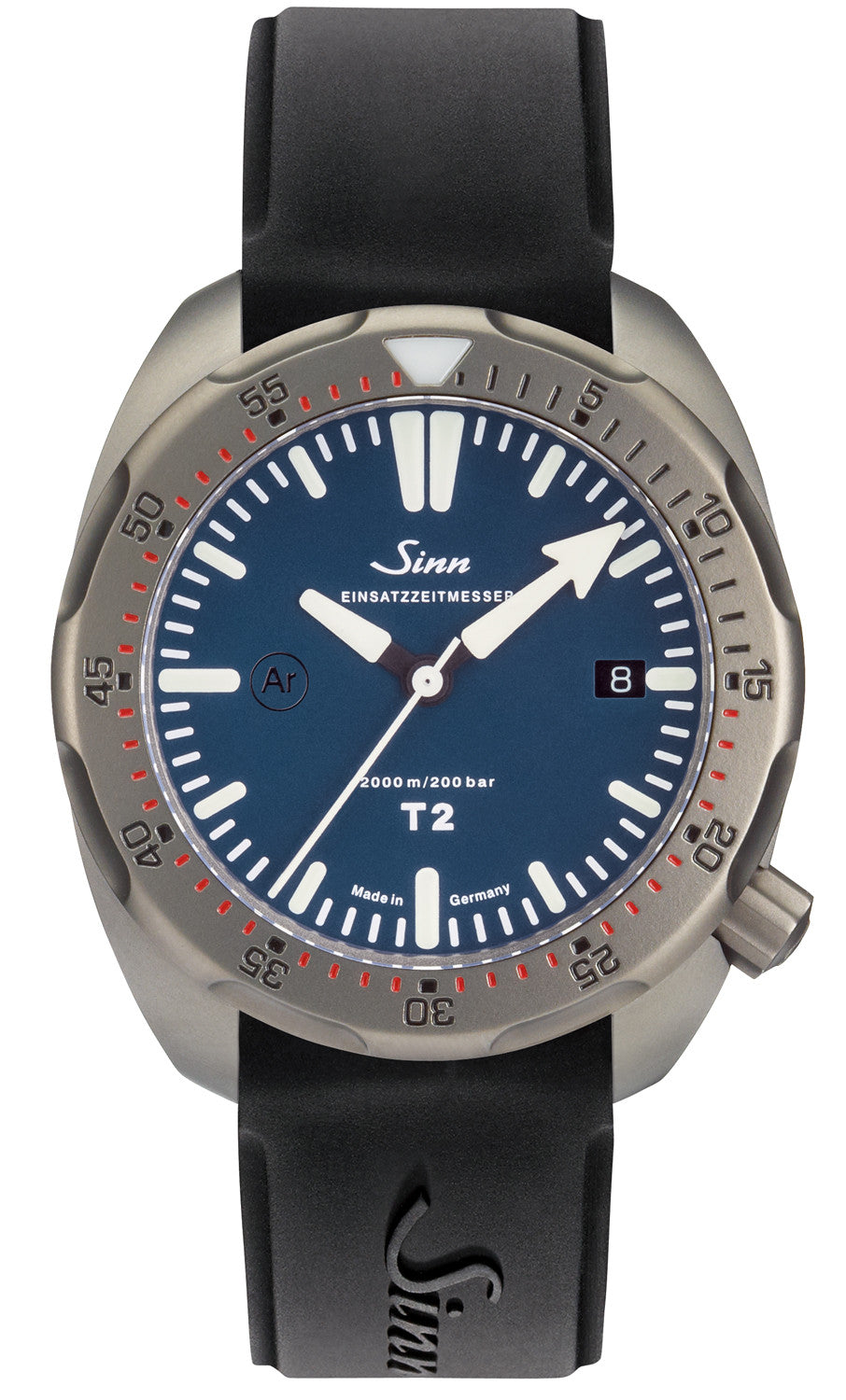 Sinn Watch T2 B EZM 15 Rubber Strap Black 1015.011 Rubber Black Image 1