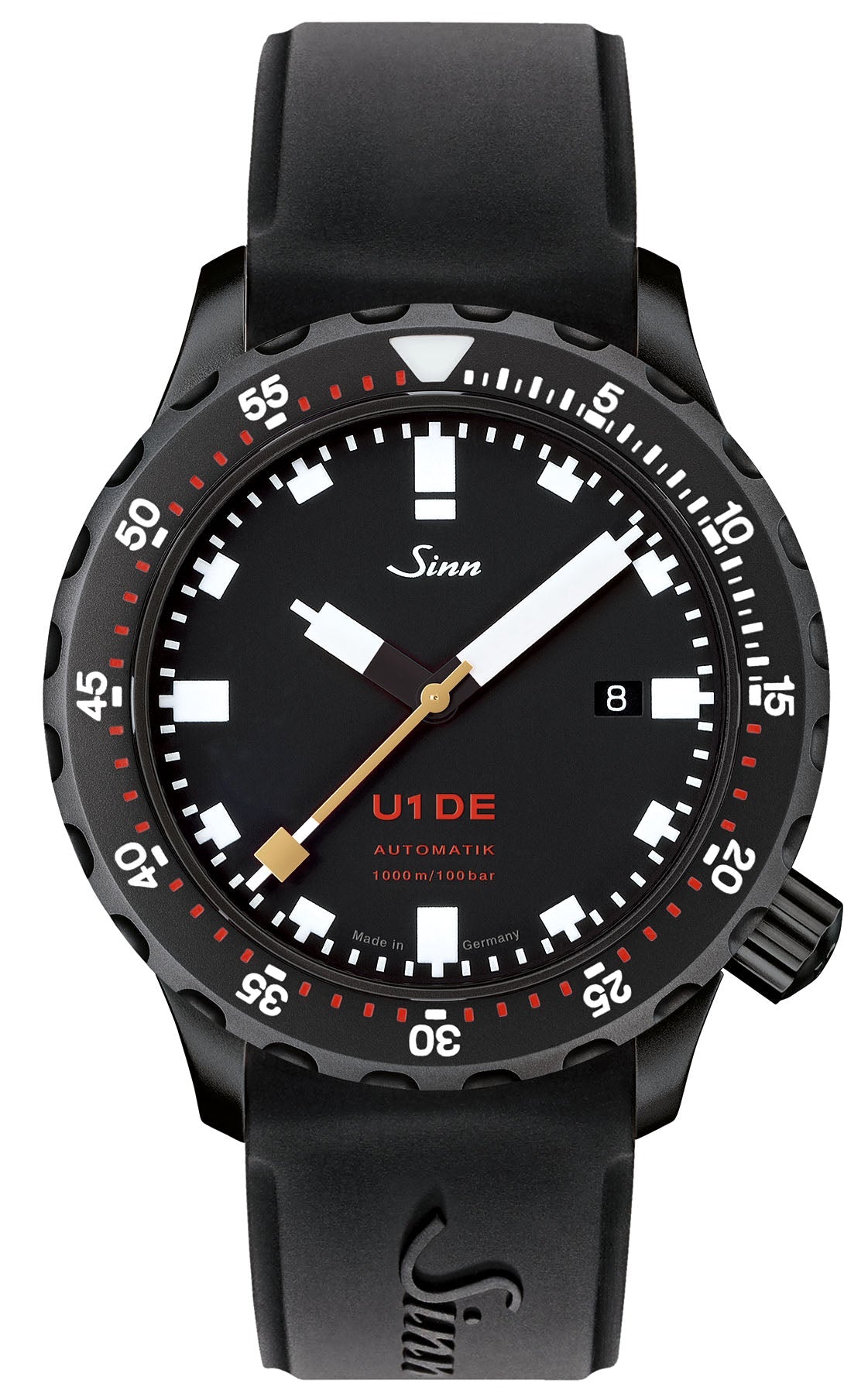 Sinn Watch U1 DE Black Silicone Limited Edition 1010.0241 Silicone Strap Image 1